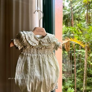 Romper MILK dla małej dziewczynki na 62-92 cm/ pastelowa zieleń od Monbebe