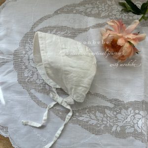Lniana bonetka- biały
