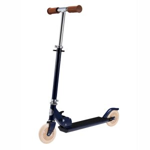 Granatowa hulajnoga dla dziecka w stylu Vintage szwedzkiej marki STOY- Navy Blue 5-9 lat