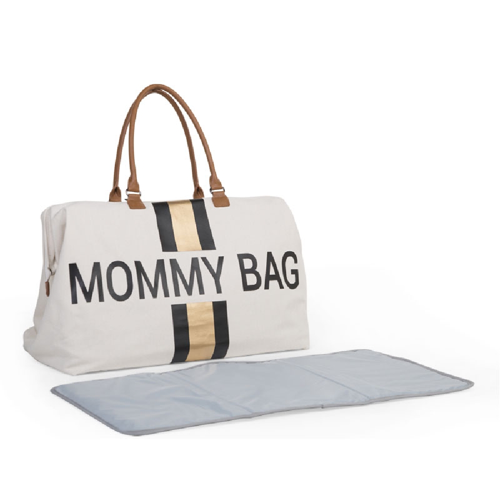 Childhome Torba Mommy Bag Paski Czarno-Złote - obrazek 4