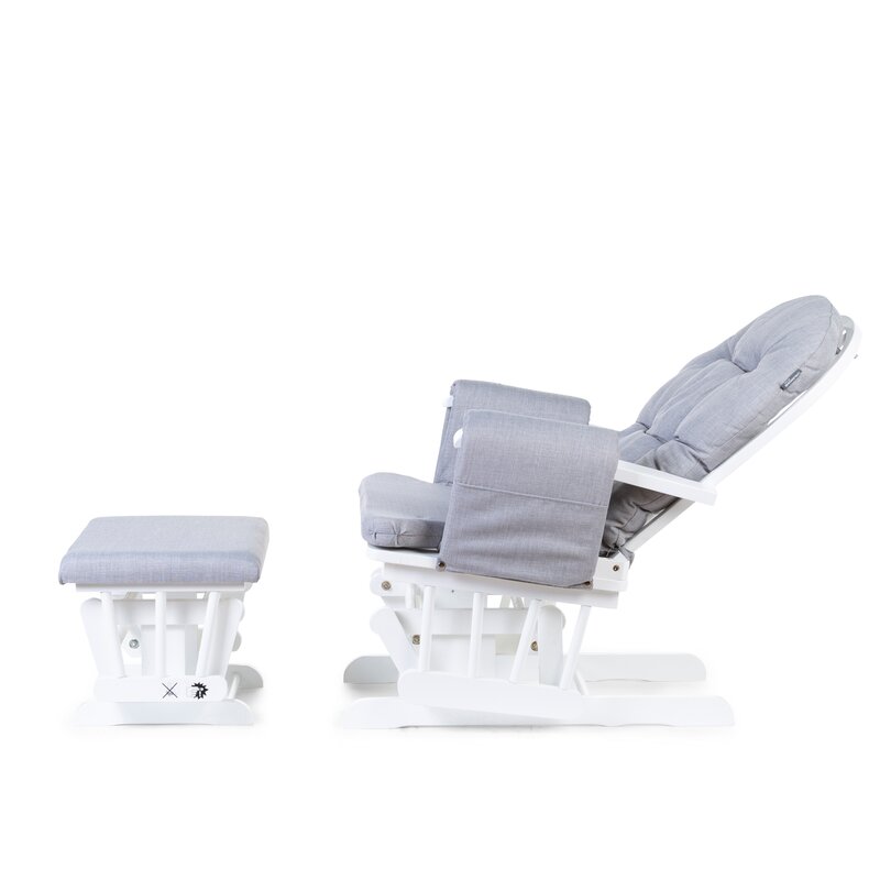 Childhome Fotel pływający zaokrąglony z podnóżkiem White/Grey - obrazek 3