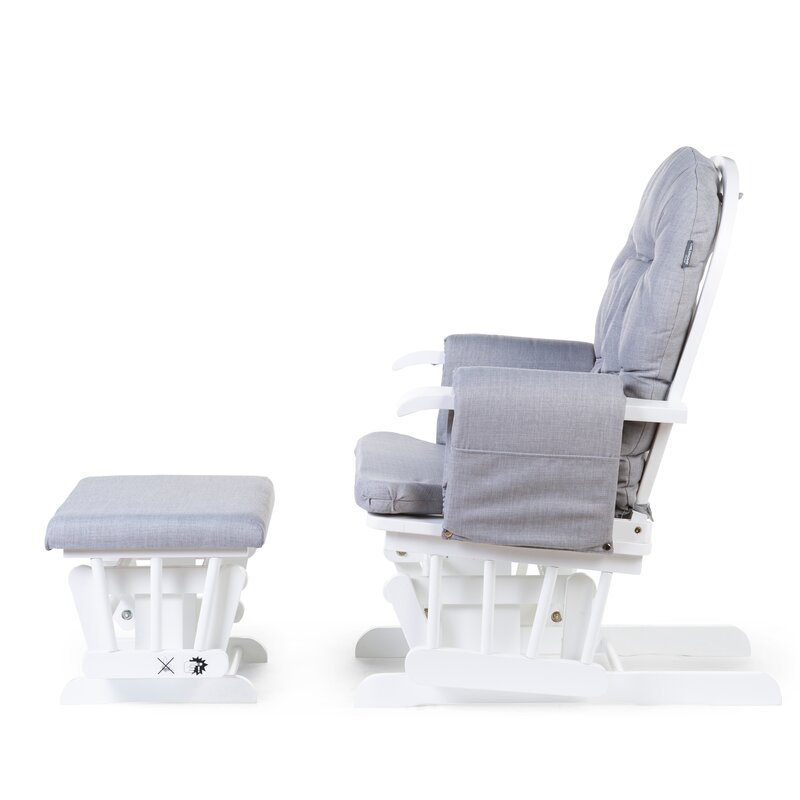 Childhome Fotel pływający zaokrąglony z podnóżkiem White/Grey - obrazek 4