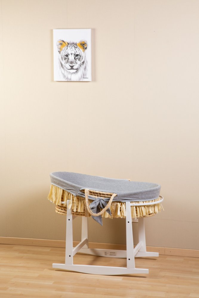 Childhome Kosz mojżesza Boho z materacykiem + Pokrowiec Jersey Grey - obrazek 3