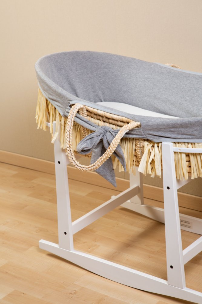 Childhome Kosz mojżesza Boho z materacykiem + Pokrowiec Jersey Grey - obrazek 4