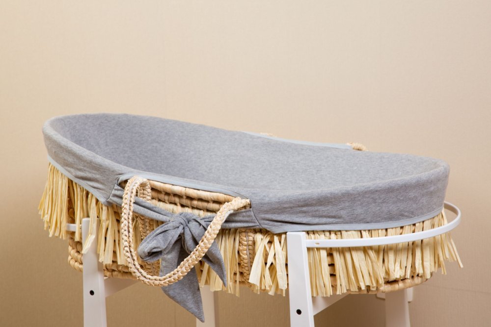 Childhome Kosz mojżesza Boho z materacykiem + Pokrowiec Jersey Grey - obrazek 5