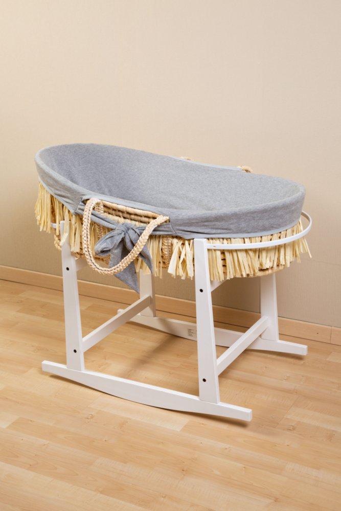 Childhome Kosz mojżesza Boho z materacykiem + Pokrowiec Jersey Grey - obrazek 6