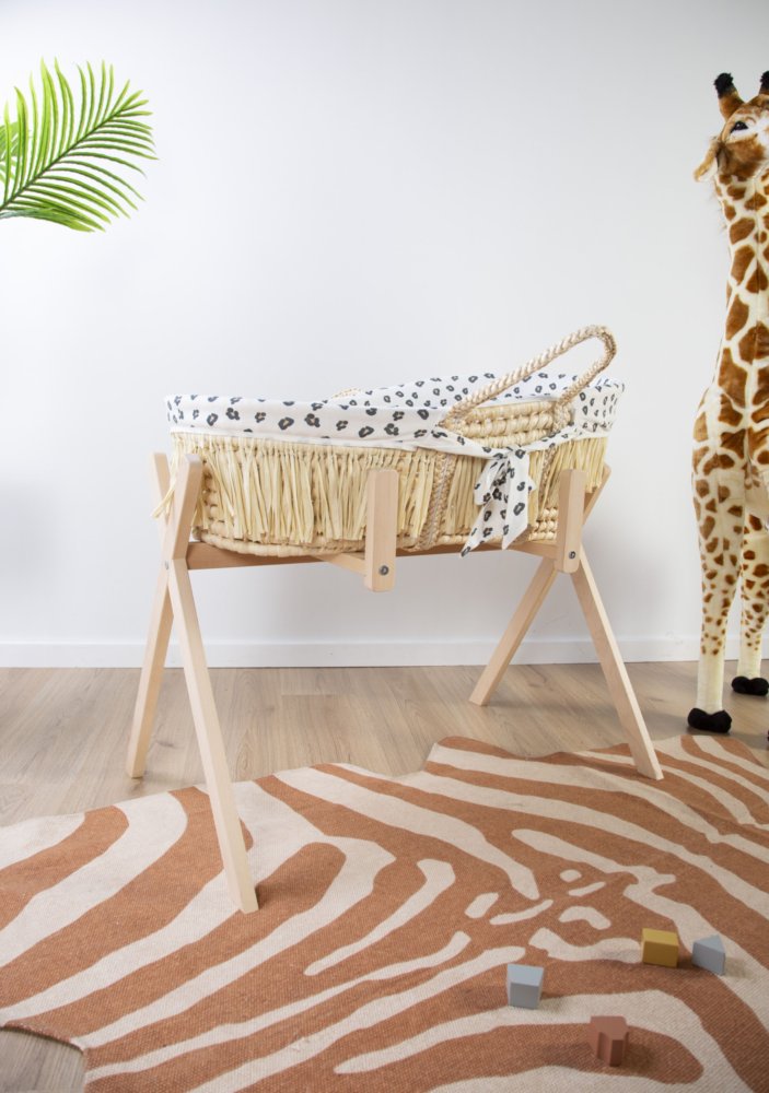 Childhome Kosz mojżesza Boho z materacykiem + Pokrowiec Jersey Leopard - obrazek 3