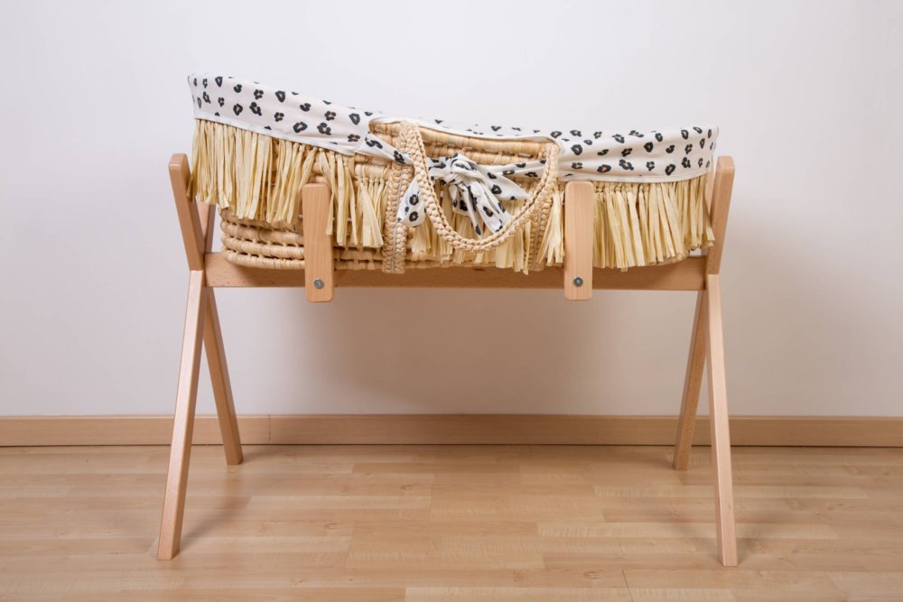 Childhome Kosz mojżesza Boho z materacykiem + Pokrowiec Jersey Leopard - obrazek 5