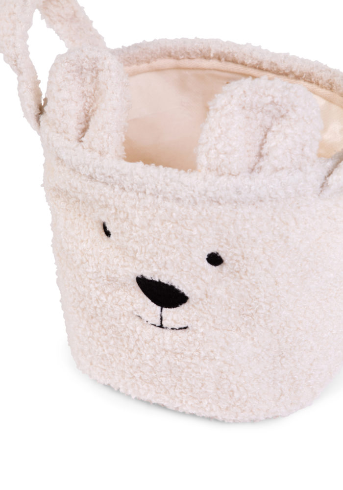 Childhome Pluszowy pojemnik na zabawki 25 x 20 x 20 cm Teddy bear Off white - obrazek 3