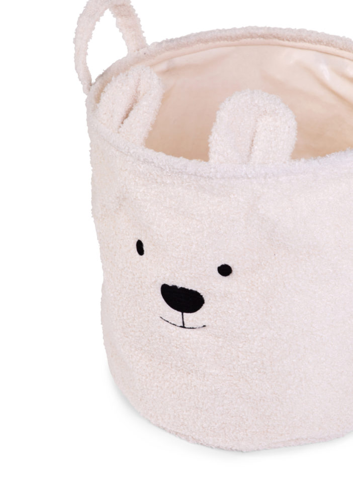 Childhome Pluszowy pojemnik na zabawki 30 x 30 x 30 cm Teddy bear Off white - obrazek 3