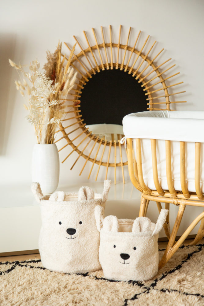 Childhome Pluszowy pojemnik na zabawki 30 x 30 x 30 cm Teddy bear Off white - obrazek 5