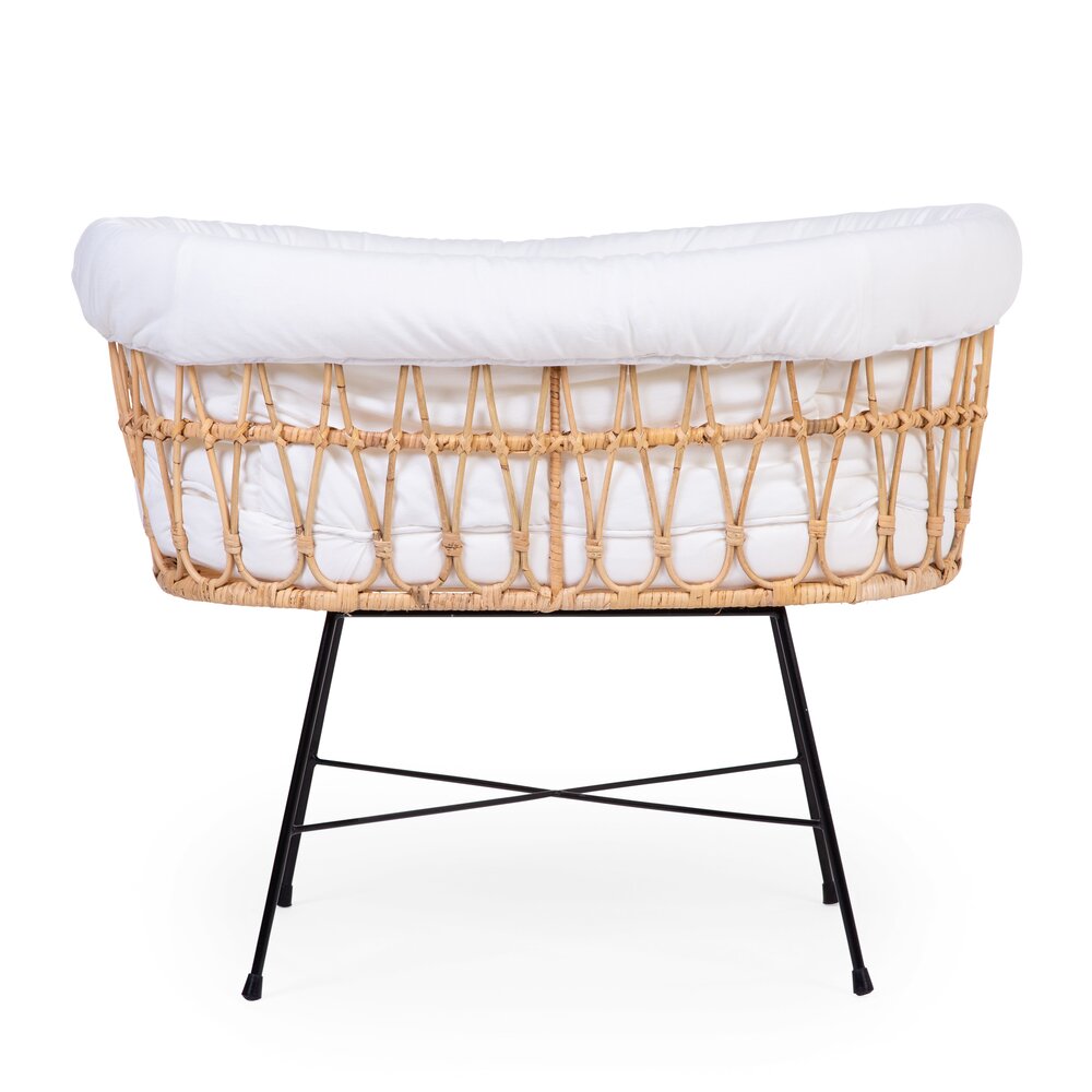 Childhome Łóżeczko Rattanowe Natural/Black 90x51cm - obrazek 3