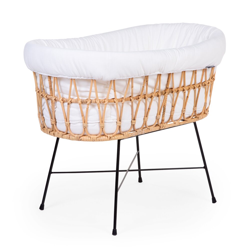 Childhome Łóżeczko Rattanowe Natural/Black 90x51cm - obrazek 5