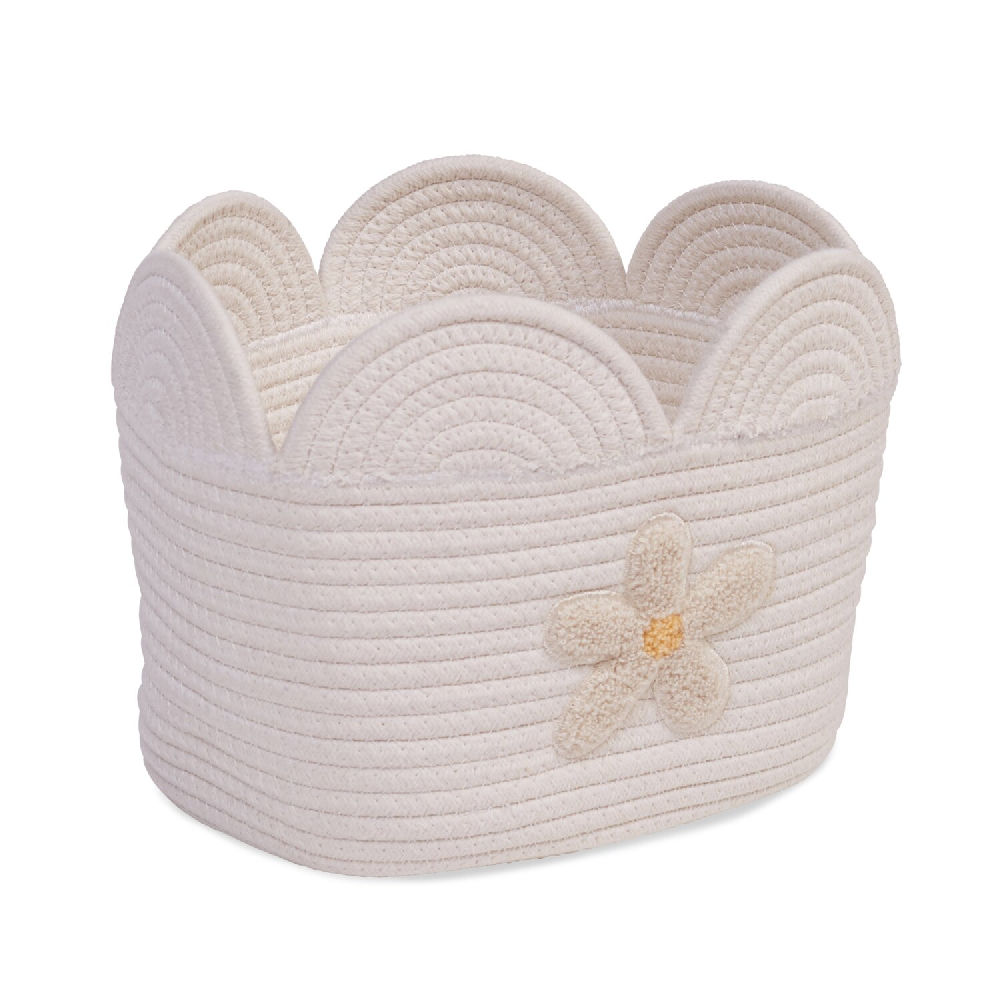 Childhome Pojemnik 30x20x15 z bawełnianej liny Flower - obrazek 3