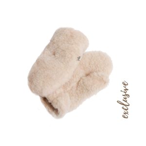 Wełniane rękawiczki damskie 3 D beige w kolorze beżowym/ wełna 100%