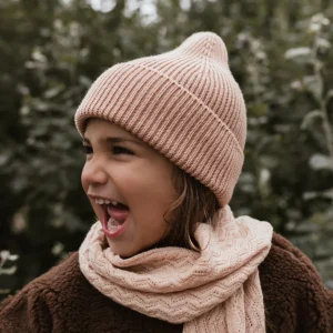 Różowa czapka z wełny merino 100% belgijskiej marki Hvid, Rose / Fonzie