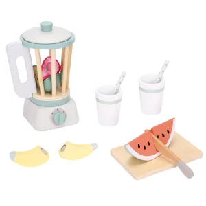 Drewniany blender zabawka z owocami i akcesoriami