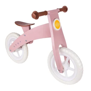 Drewniany rowerek biegowy dla dziewczynki, pastelowy  VINTAGE- PINK