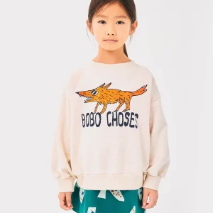 Kremowa bluza Clever Fox dla dzieci 2-13 lat od Bobo Choses z bawełny organicznej