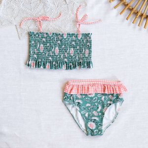 Zielone bikini dziecięce Wood