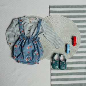 Bloomersy niemowlęce w stylu retro z szelkami-Jackie