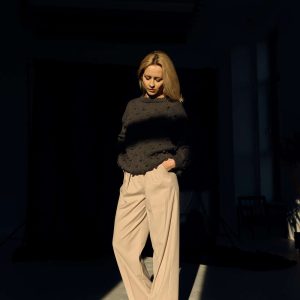 Sweter damski - 100% wełna merynosa - GRAY Bubble