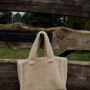 Duża wełniana torba Merino tote bag dla kobiet - beż / Dear Sheep
