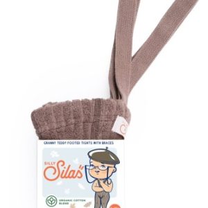 Prążkowane rajstopy dziecięce z certyfikowanej bawełny organicznej od Silly Silas/ GRANOLA GRANNY TEDDY