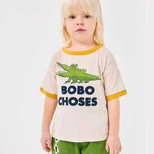 Koszulka/T-shirt Talking Crocodile unisex z bawełny organicznej Bobo Choses (2-13 lat)