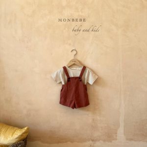 Lniane ogrodniczki- brick Monbebe