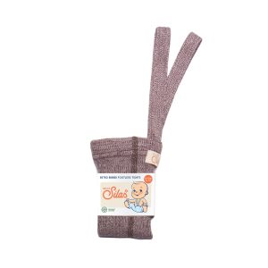 Naturalne legginsy z szelkami dla chłopca/ dziewczynki w stylu retro FOOTLESS- 100% bawełna organiczna- Silly Silas/ Vanilla Fig