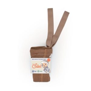 Legginsy dziecięce 6 mies-4 lata z szelkami z wełny merino od Silly Silas w kolorze brązowym- Cappuccino Brown