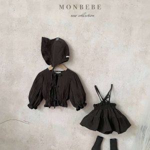 Kardigan dziecięcy Luna z kokardkami Monbebe- graphite (7-8 lat)