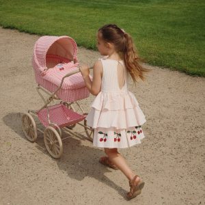 Letnia sukienka dziewczęca z oragnicznej bawełny w paski Konges Slojd 1-10 lat, Ellie Peony Stripe