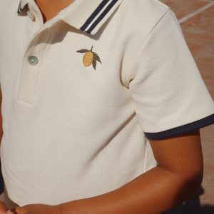 Kremowa koszulka polo dla chłopca Florian Konges Slojd, 100% bawełna organiczna (1- 8 lat)