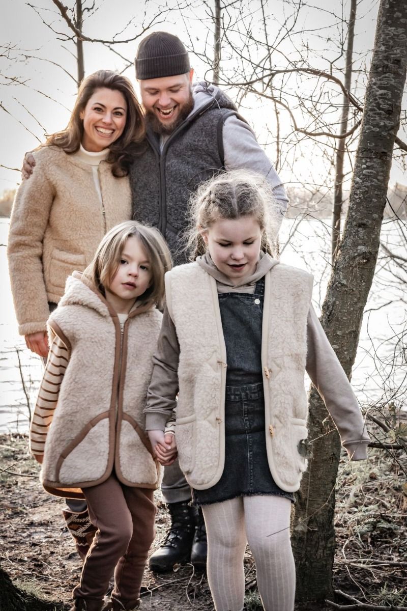 Kamizelka wełniana z kapturem - BEŻ - obrazek 3