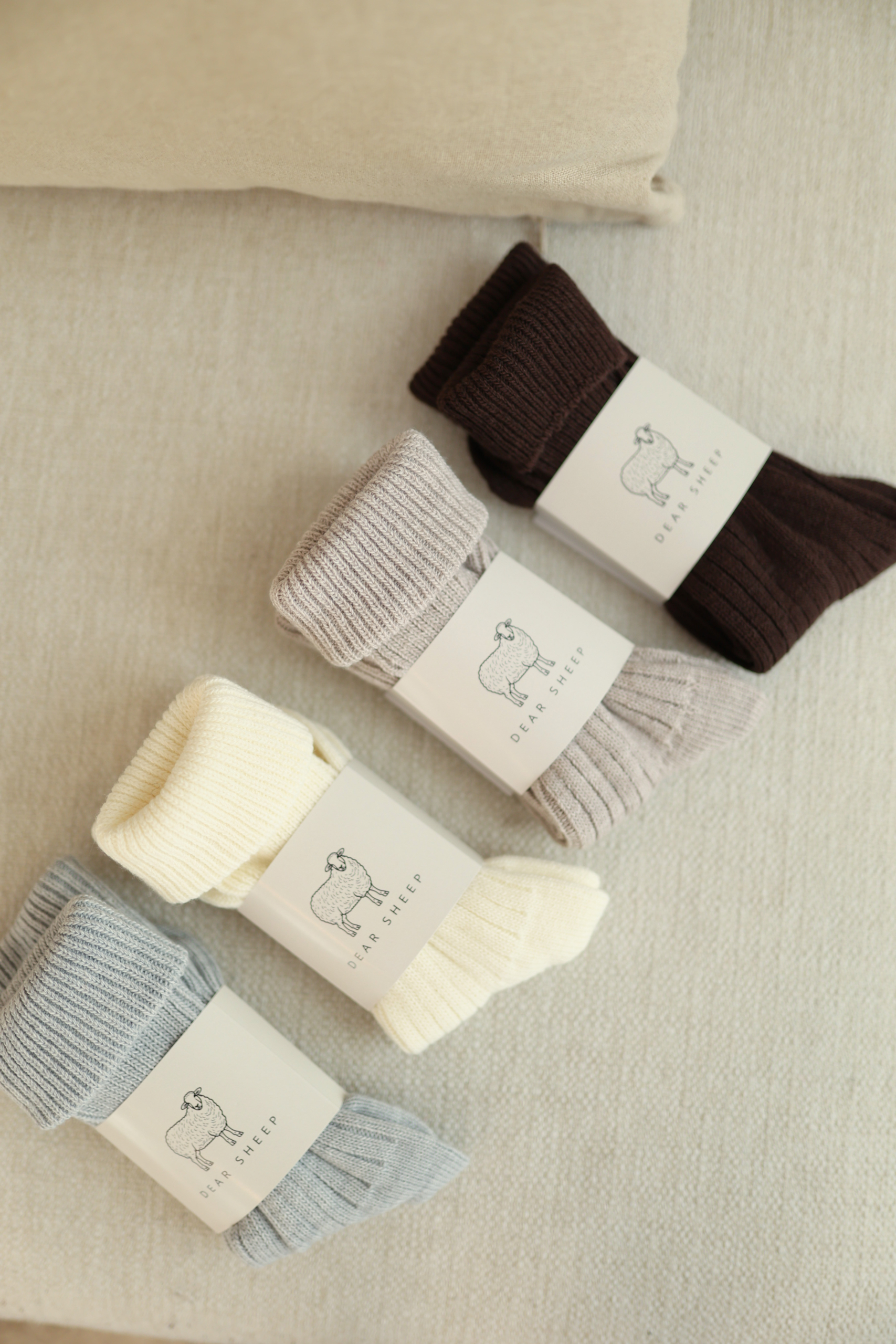 Grube skarpety damskie z wełną merino ( 70%), idealne do UGG, beż, ecru i szary - obrazek 2