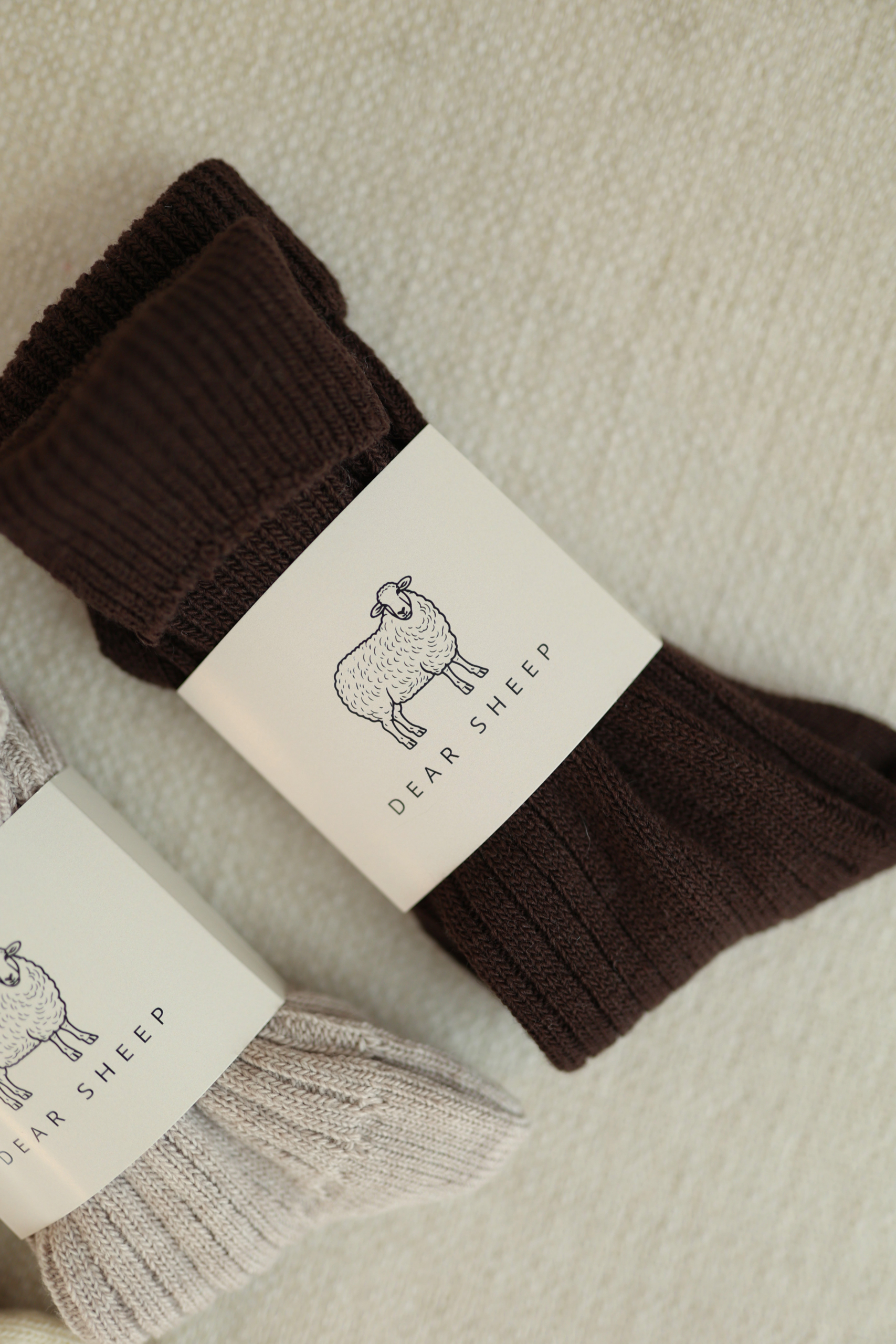 Grube skarpety damskie z wełną merino ( 70%), idealne do UGG, beż, ecru i szary - obrazek 3