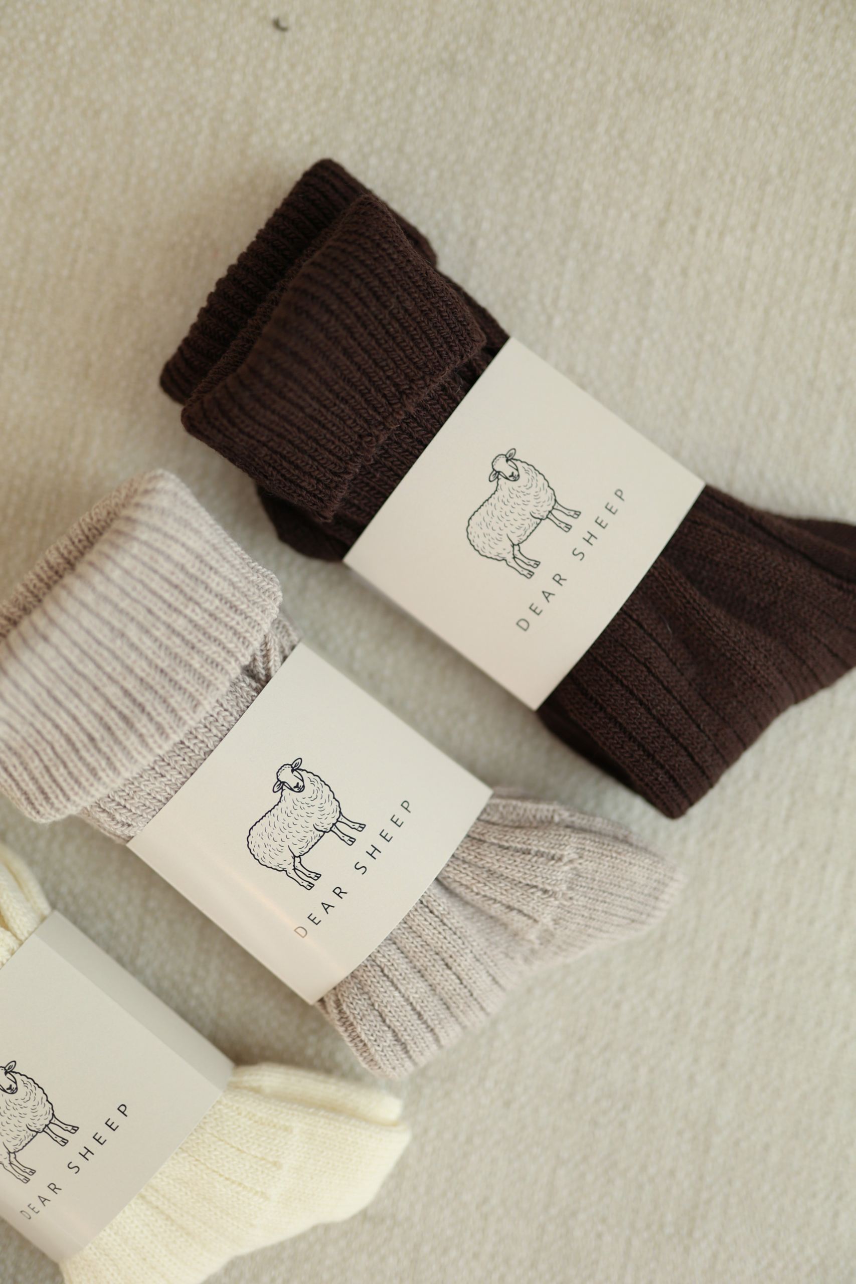 Grube skarpety damskie z wełną merino ( 70%), idealne do UGG, beż, ecru i szary - obrazek 4