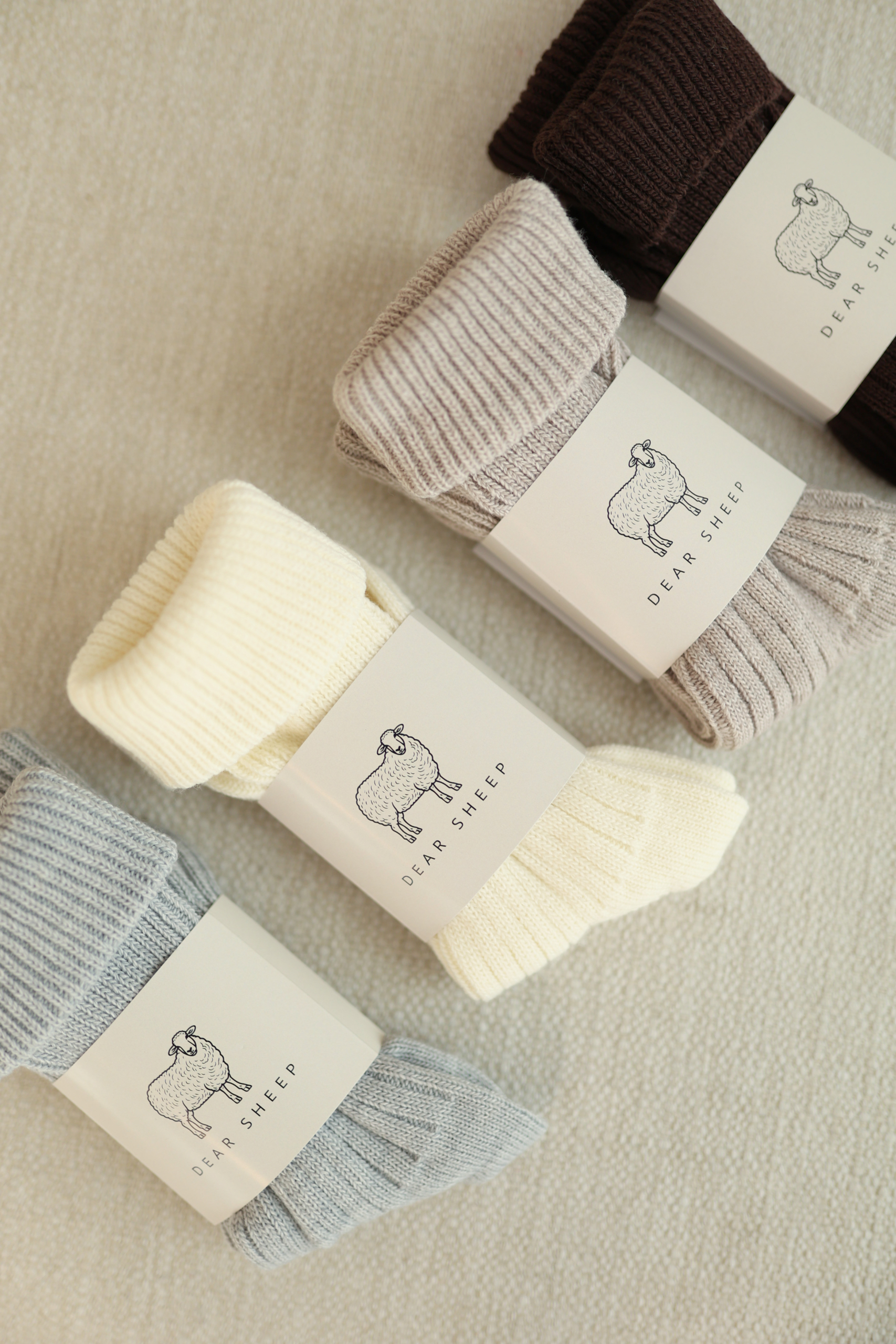 Grube skarpety damskie z wełną merino ( 70%), idealne do UGG, beż, ecru i szary