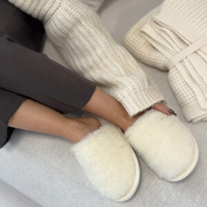Damskie kapcie PREMIUM z naturalnej wełny merino z kaszmirem, rozmiary 36-43