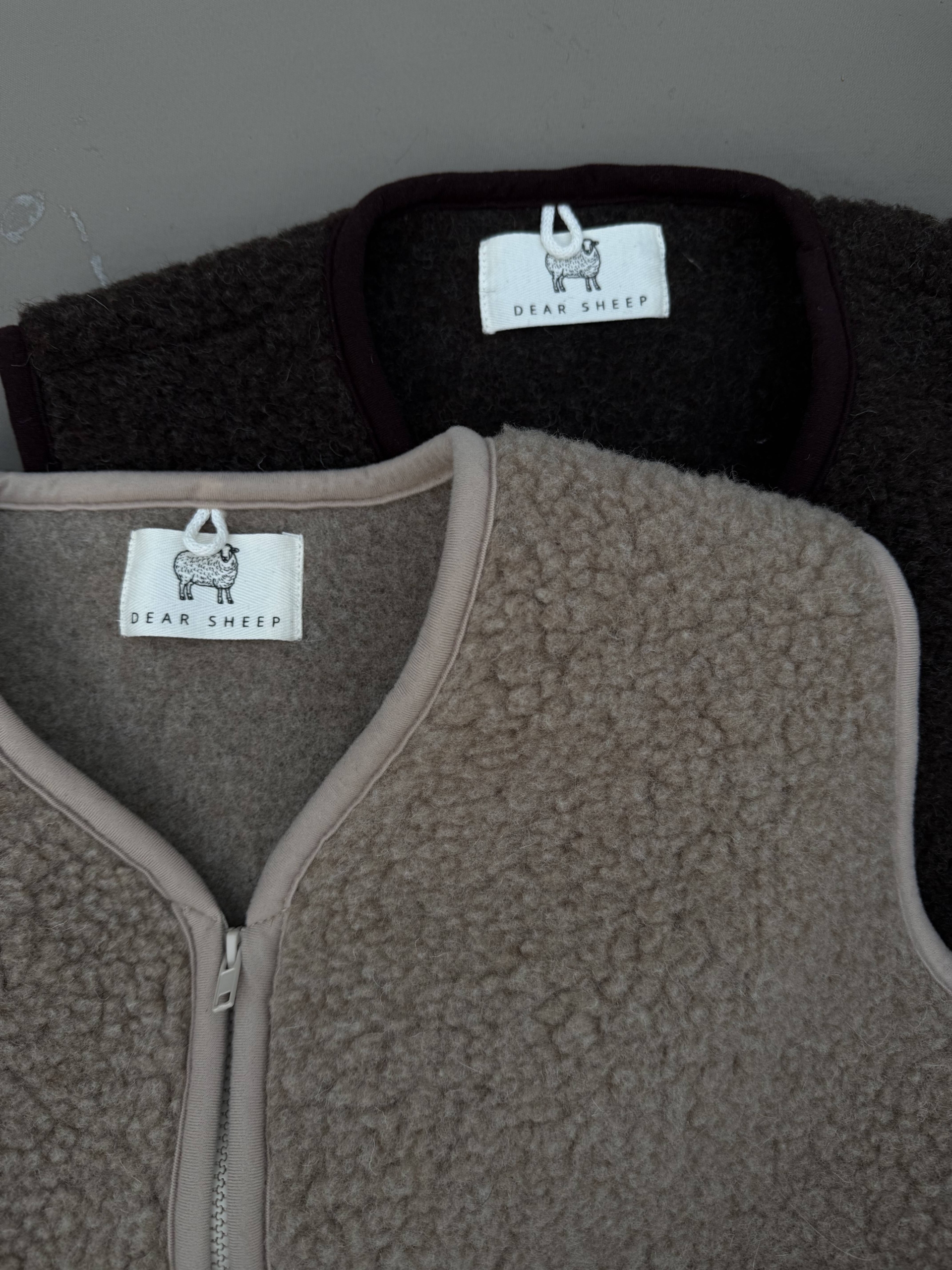 Beżowa, rozpinana kamizelka damska oversize 100% wełna MERINO, rozmiary S-XL, beż - obrazek 5