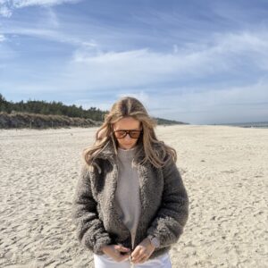 Bluza / kurtka damska ,,New York” zapinana na zamek, 100% MERINO, kolor Taupe
