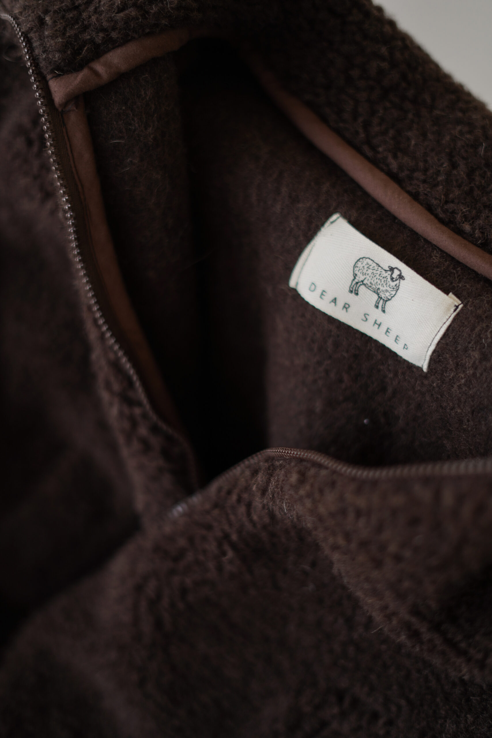 Bluza / kurtka damska ,,New York” zapinana na zamek, 100% MERINO, kolor Chocolate / Brąz - obrazek 5